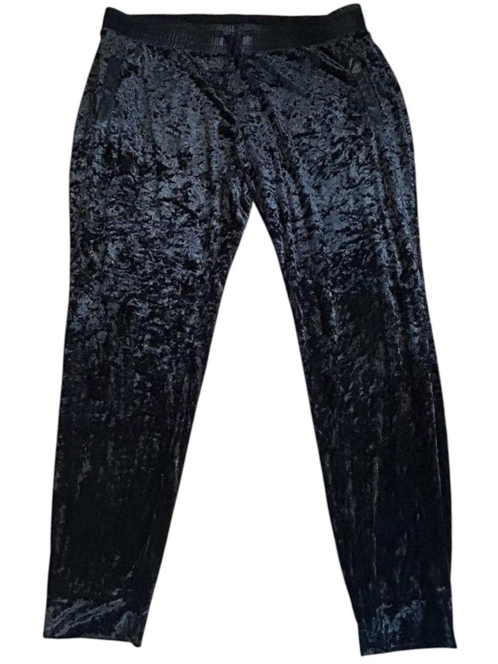 Juicy Couture Black Crushed Velvet Jogger Pants